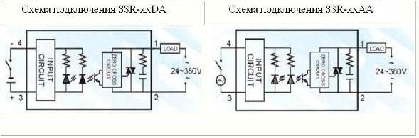 Схема подключения SSR-DA и SSR-AA